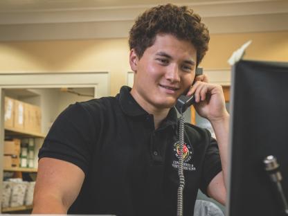 Student Answering Phone